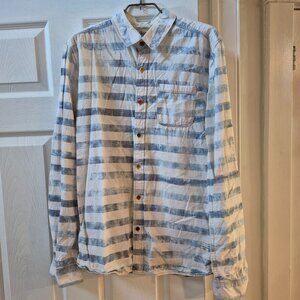 SCOTCH & SODA FADED STRIPED BUTTON UP SHIRT MEN'S LARGE
